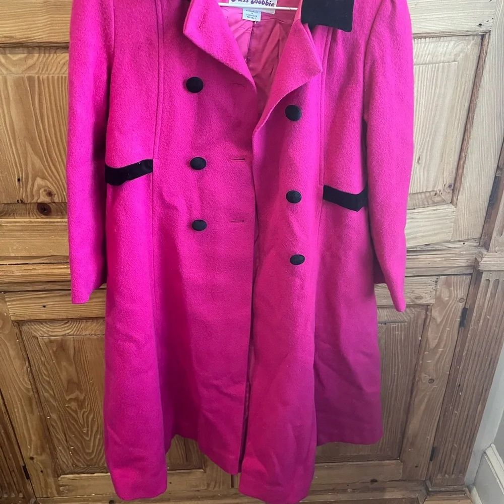 Vintage Lil Miss Bobbie bright magenta pea coat